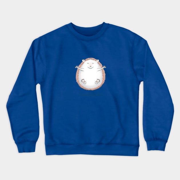 Cute Hedgehog Meditating Crewneck Sweatshirt by Jitterfly